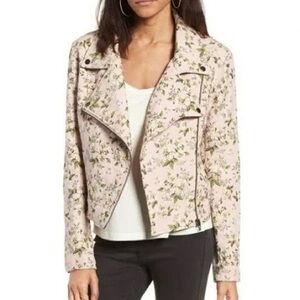 Blank NYC Floral Wild Flower Jacquard Moto Jacket